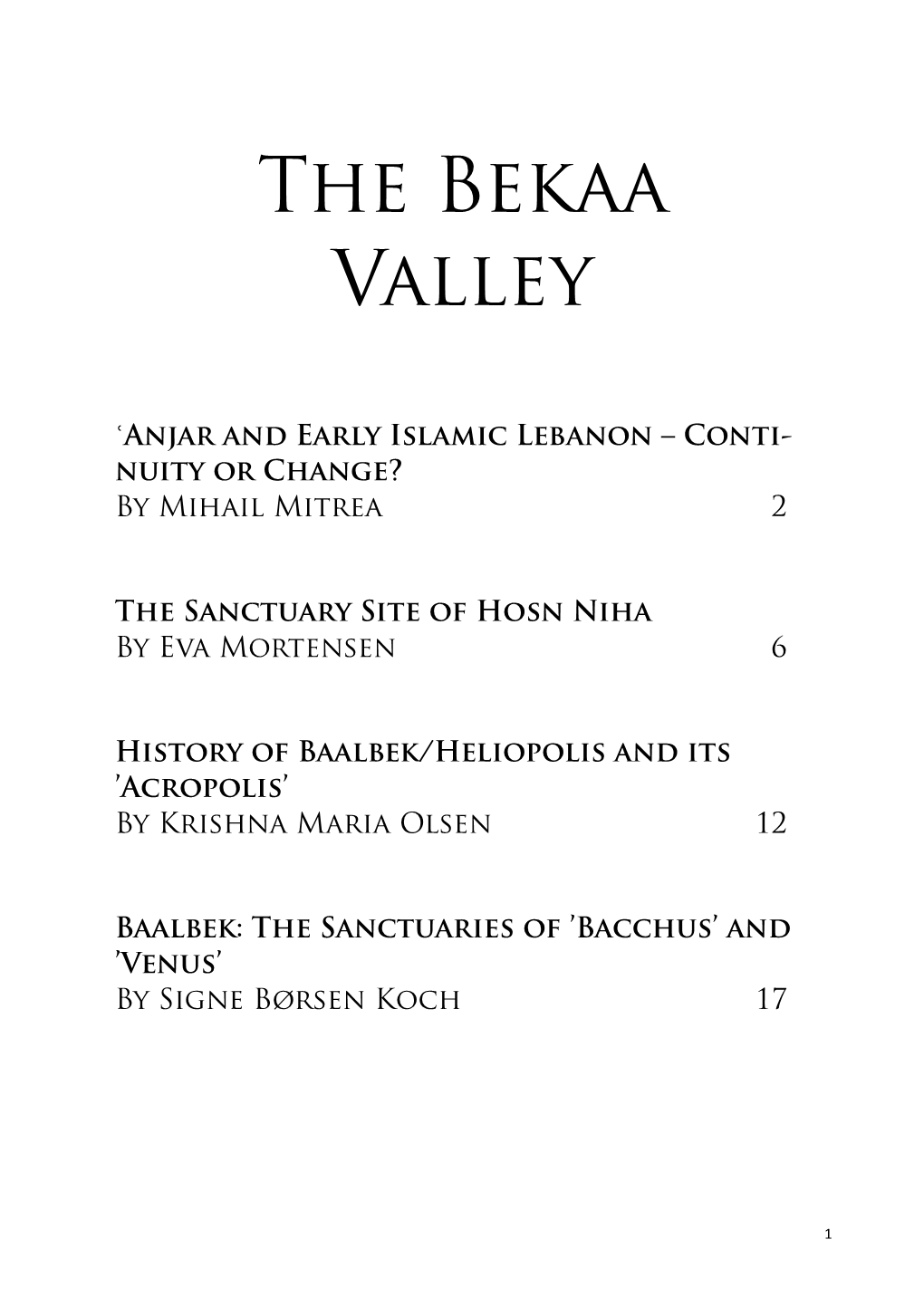 The Bekaa Valley