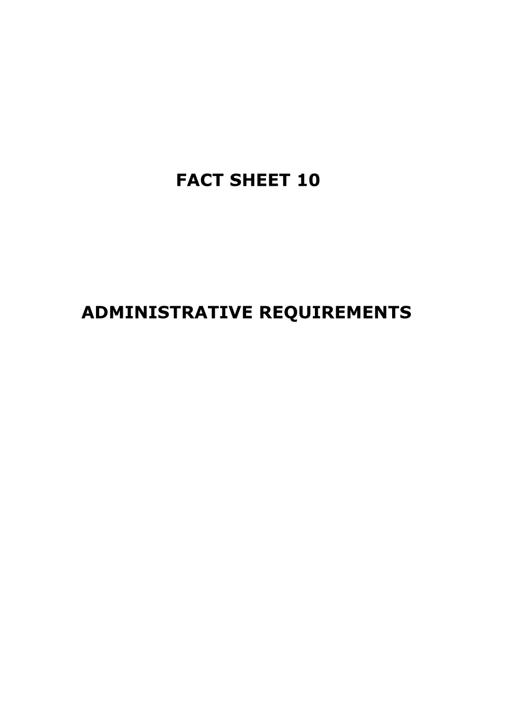 Administrative Requirements