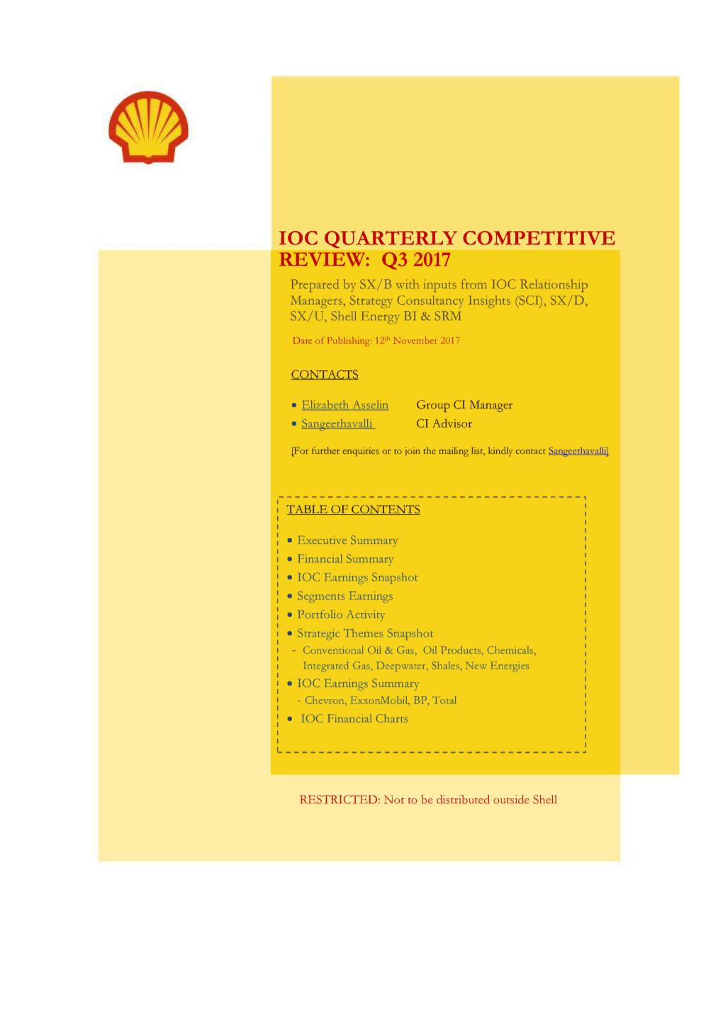 Ioc Quarterly Competitive Review: Q3 2017