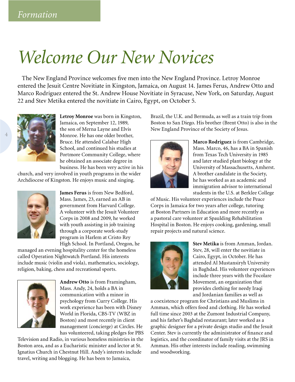 Welcome Our New Novices