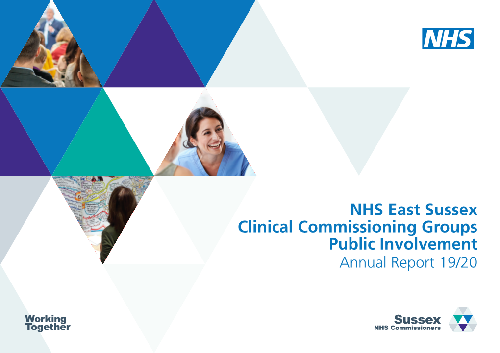 NHS East Sussex Clinical Commissioning Groups Public Involvement Annual Report 19/20 Introduction