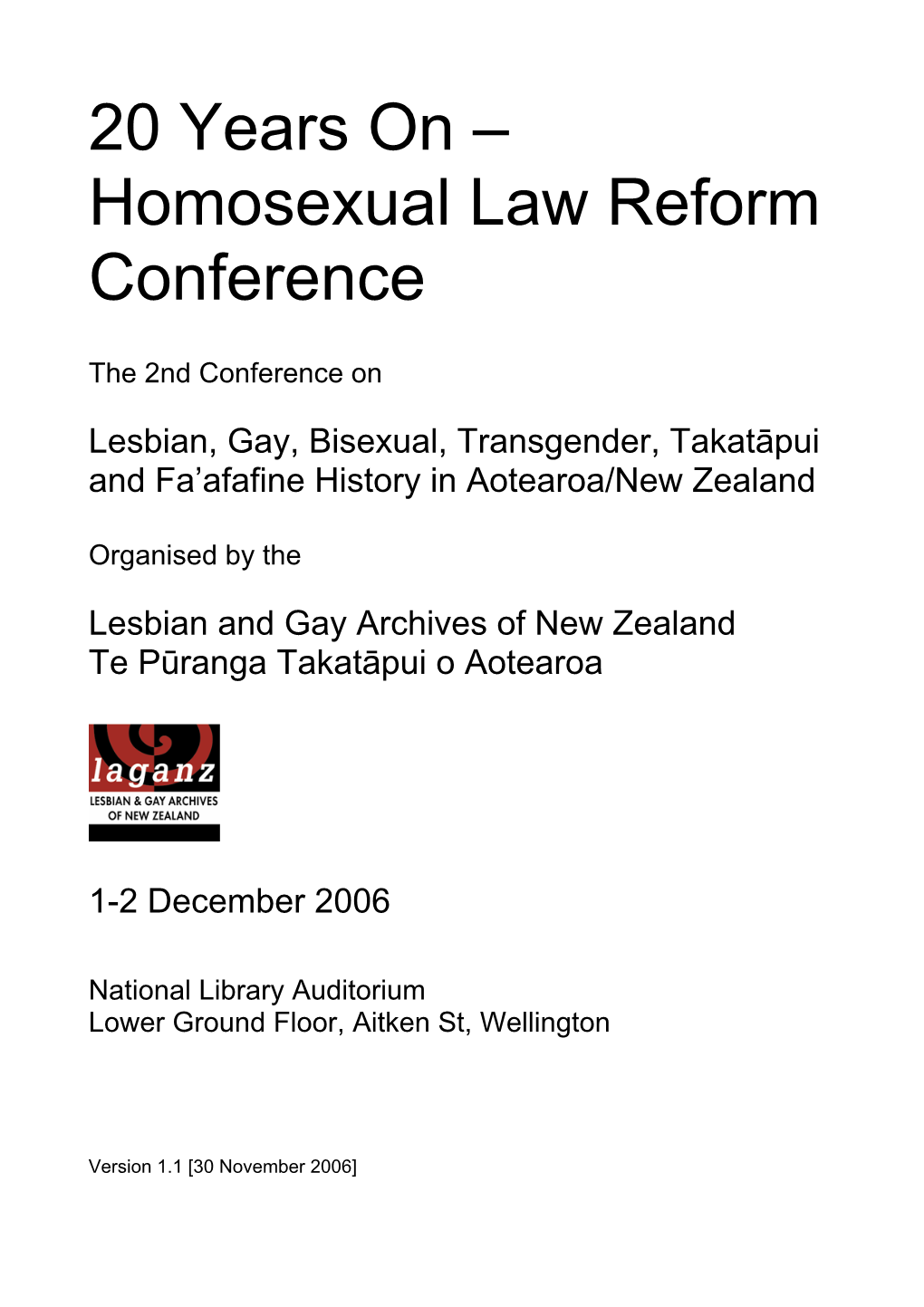 Homosexual Law Reform Conference