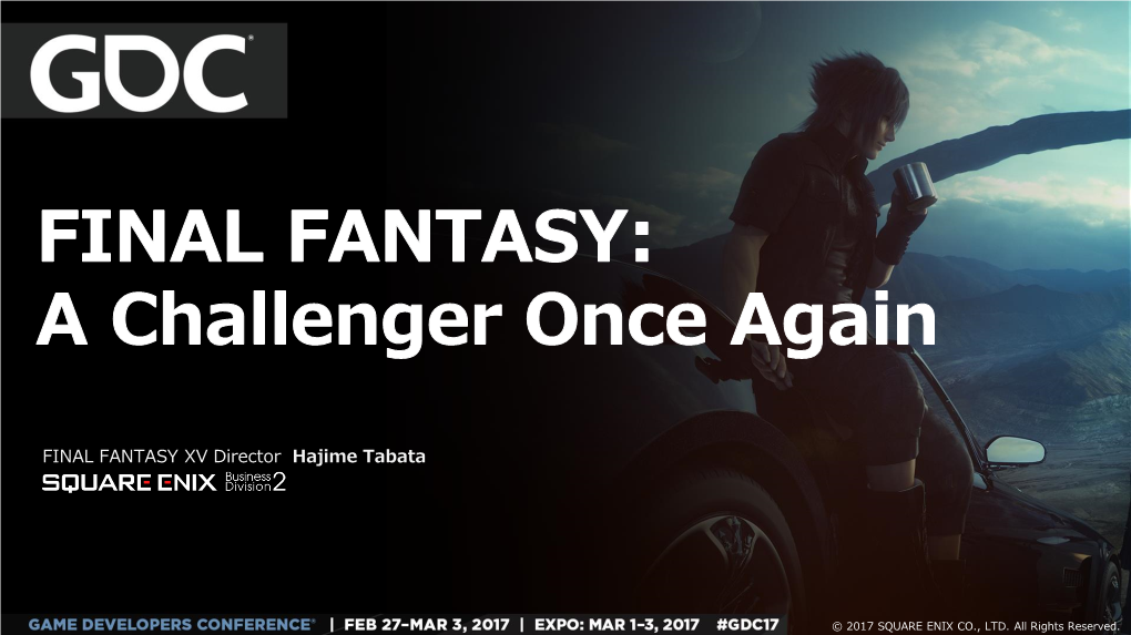 FINAL FANTASY XV Director Hajime Tabata