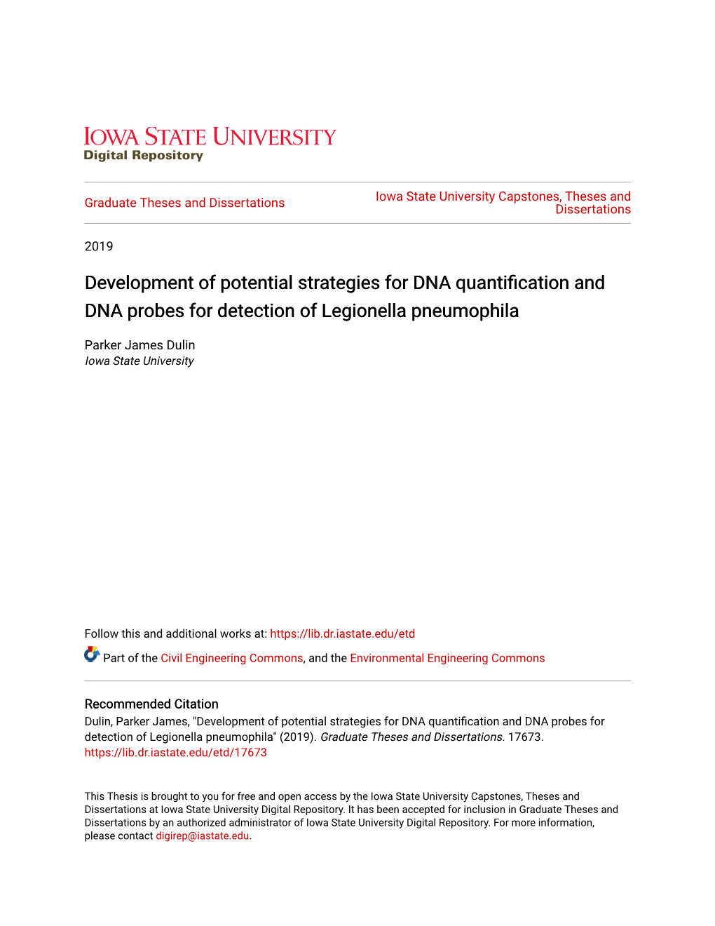 Development of Potential Strategies for DNA Quantification and DNA Probes for Detection of Legionella Pneumophila