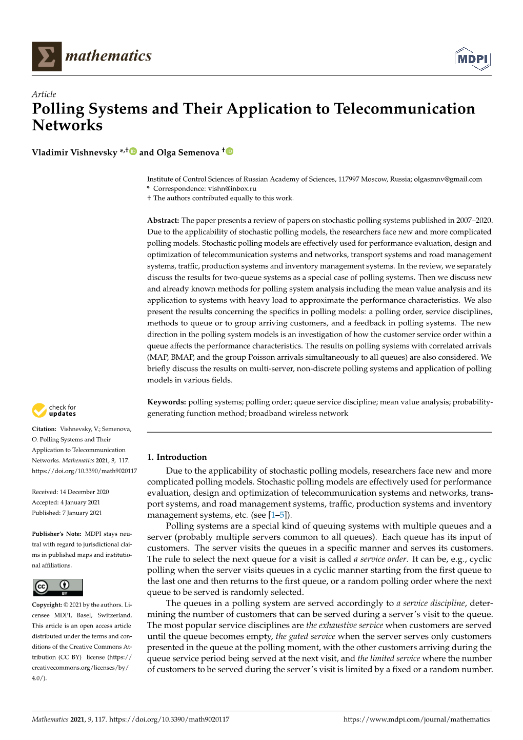 Polling Systems and Their Application to Telecommunication Networks