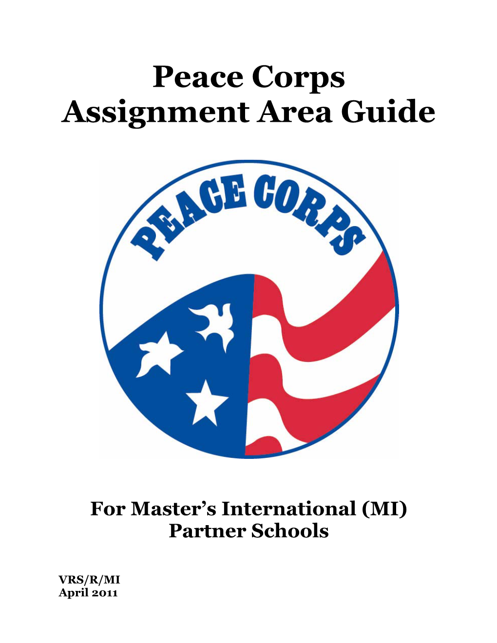 Peace Corps Assignment Area Guide