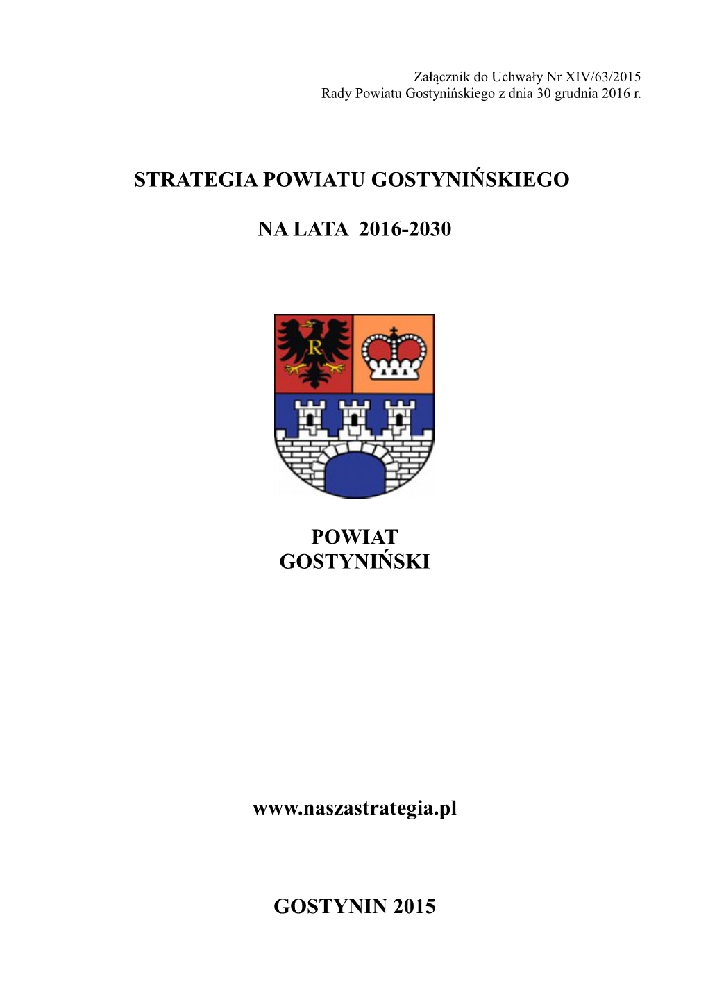 Strategia Powiatu Gostynińskiego Na Lata 2016