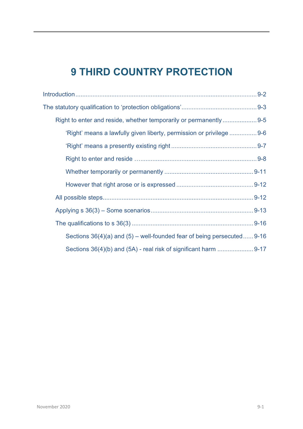 Chapter 9: Third Country Protection