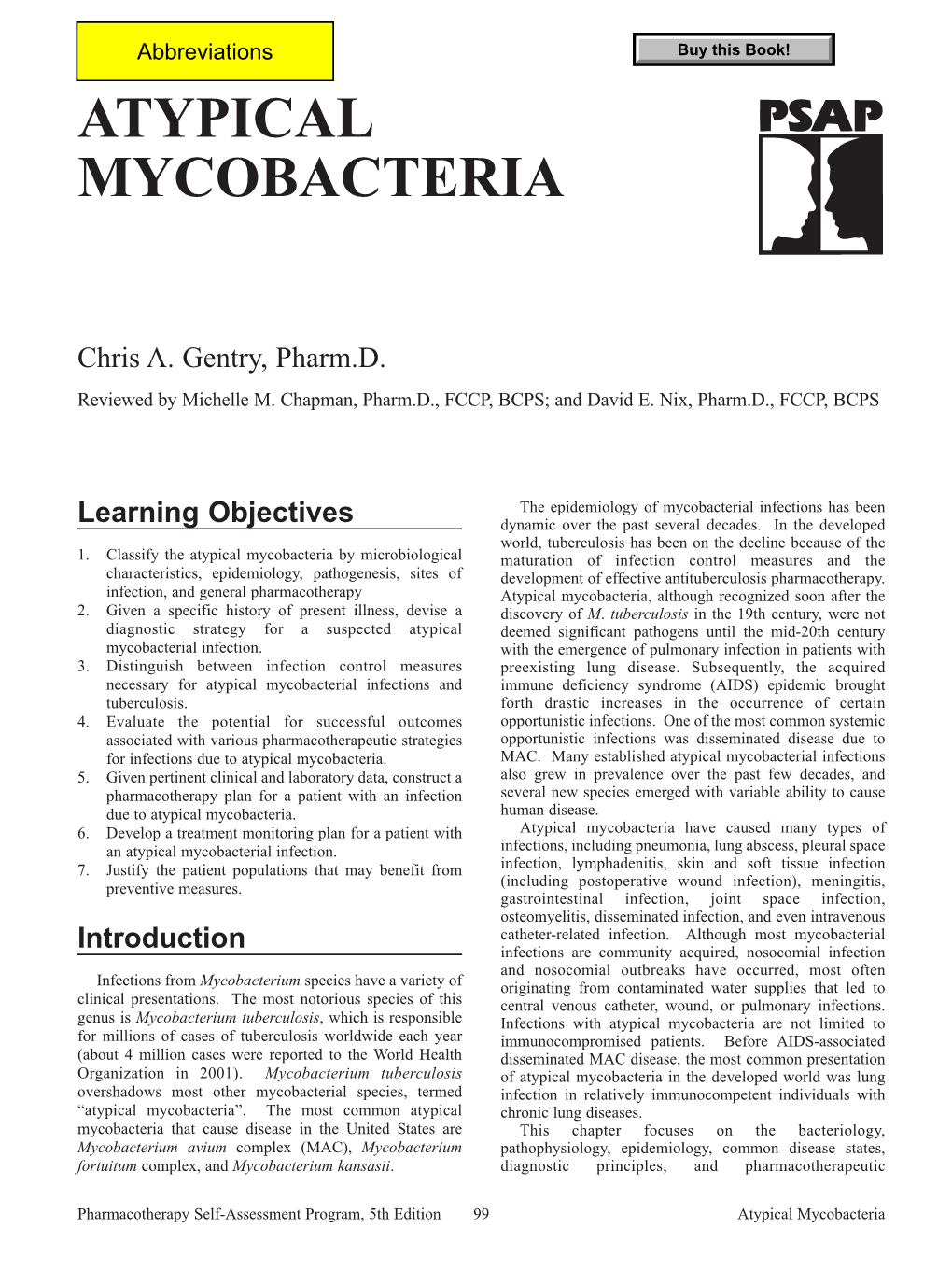 Atypical Mycobacteria