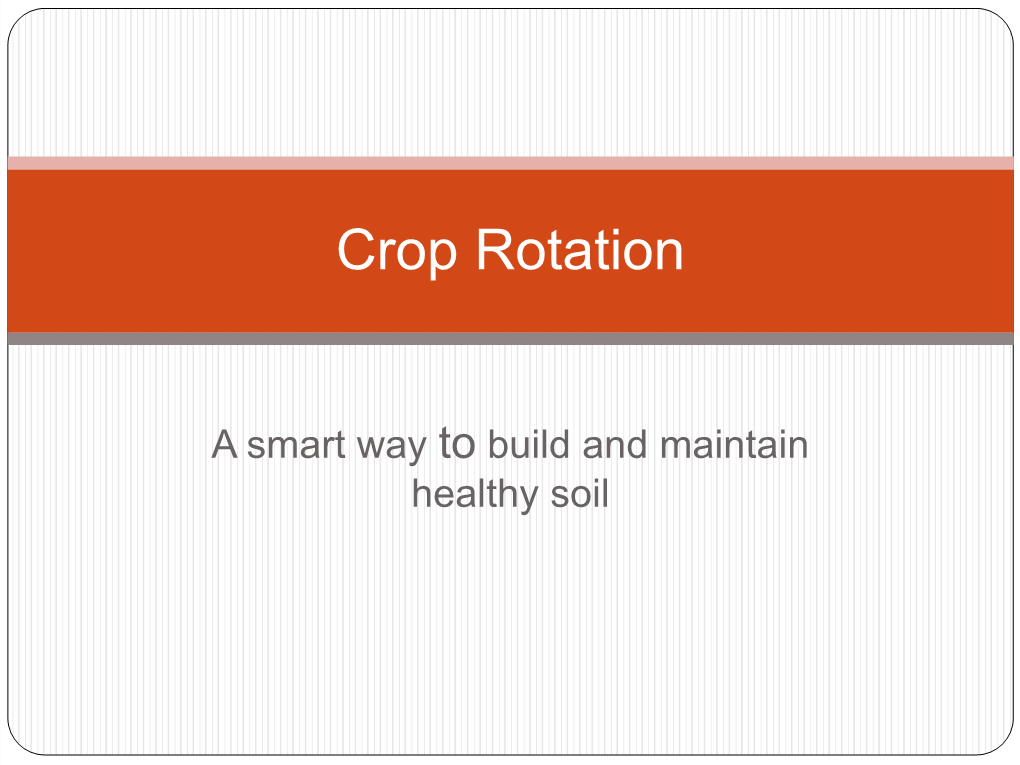 Crop Rotation