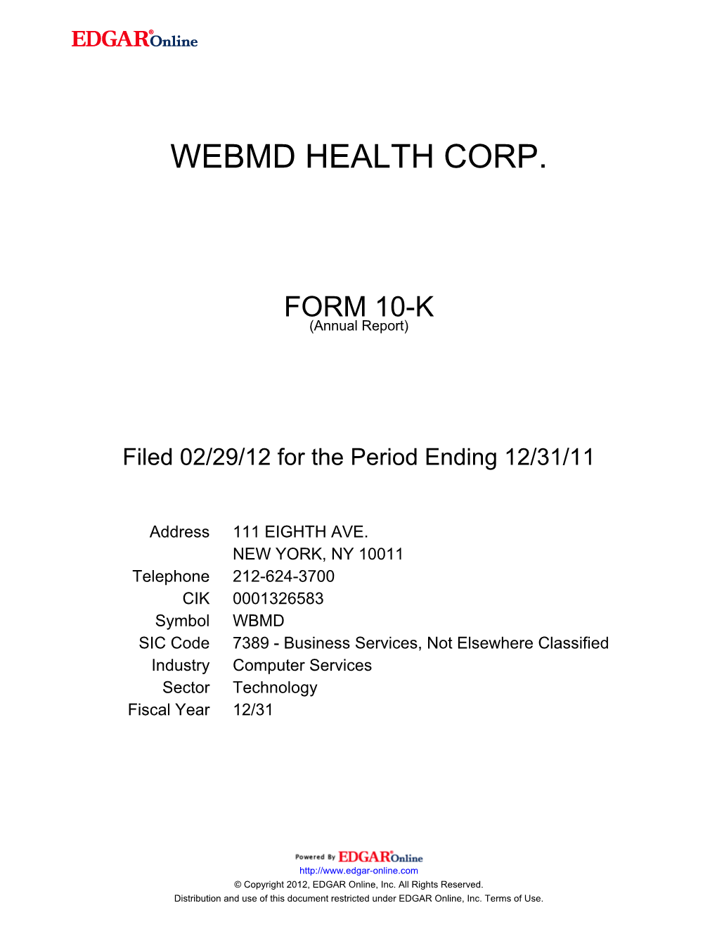 Webmd Health Corp