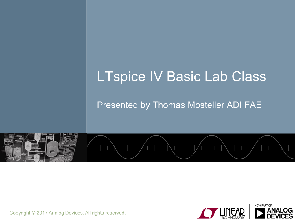 Ltspice IV Basic Lab Class