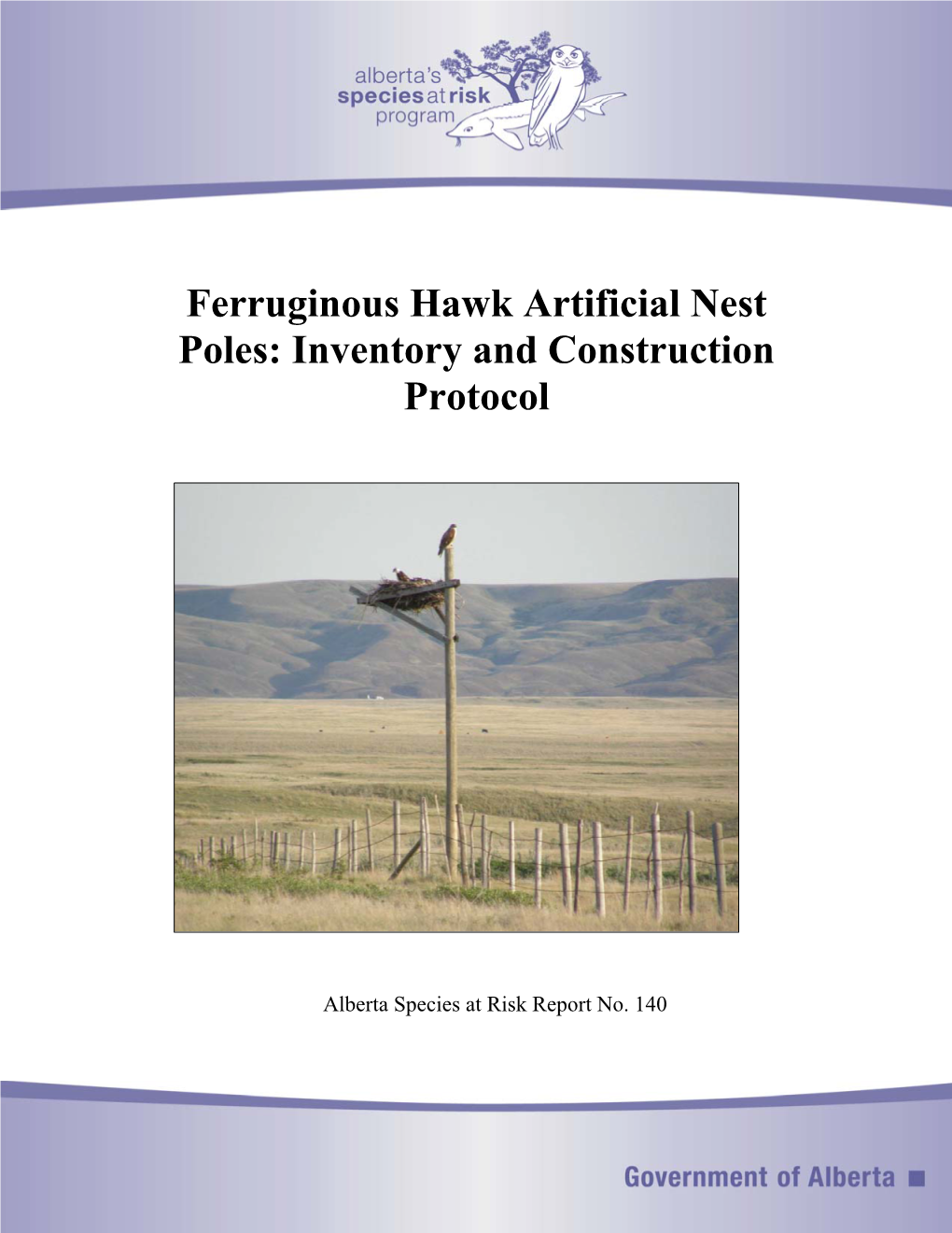 Ferruginous Hawk Artificial Nest Poles: Inventory and Construction Protocol