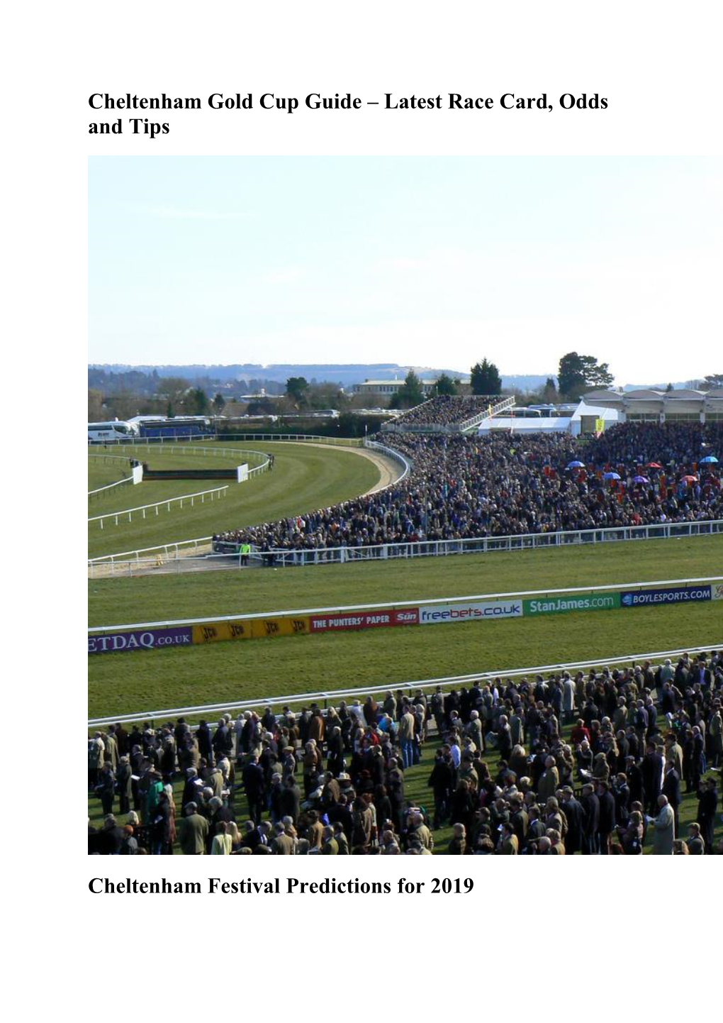 Cheltenham Gold Cup Guide – Latest Race Card, Odds and Tips