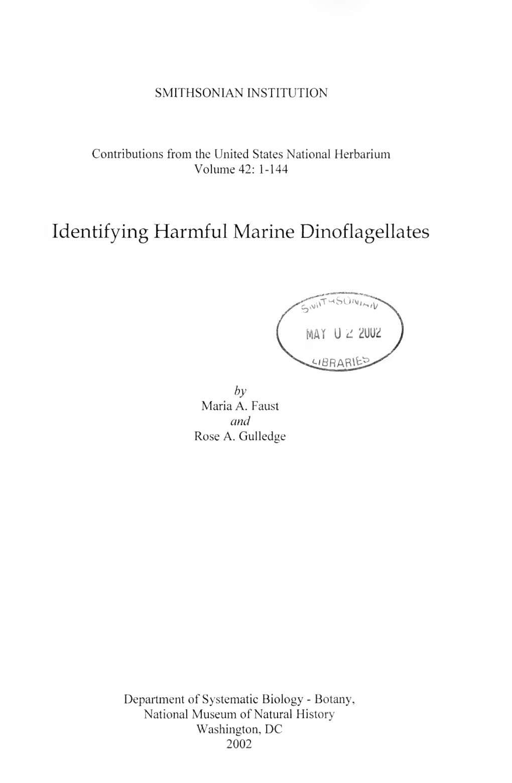 Contributions from the United States National Herbarium Volume 42: 1-144