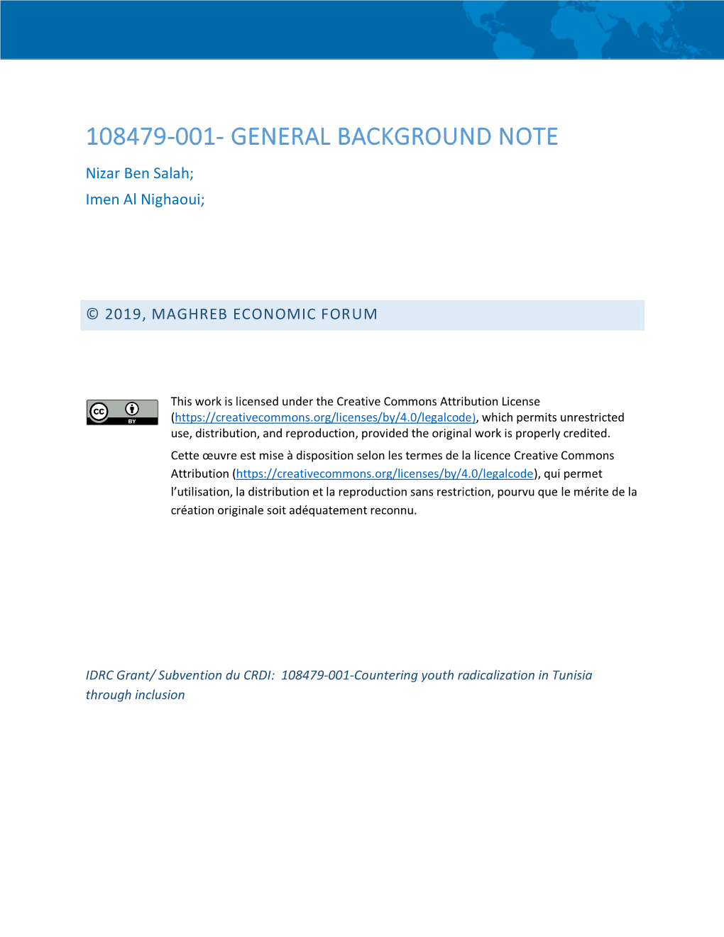 108479-001- General Background Note : Tackling Youth Radicalization