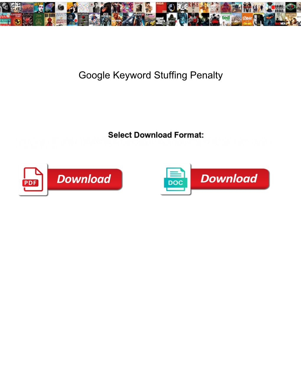 Google Keyword Stuffing Penalty