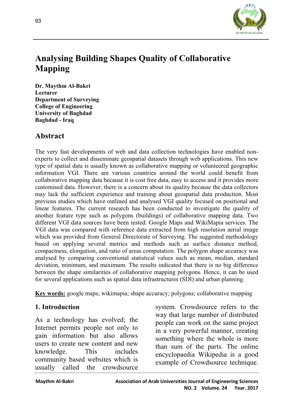 Analysing Building Shapes Quality of Collaborative Mapping