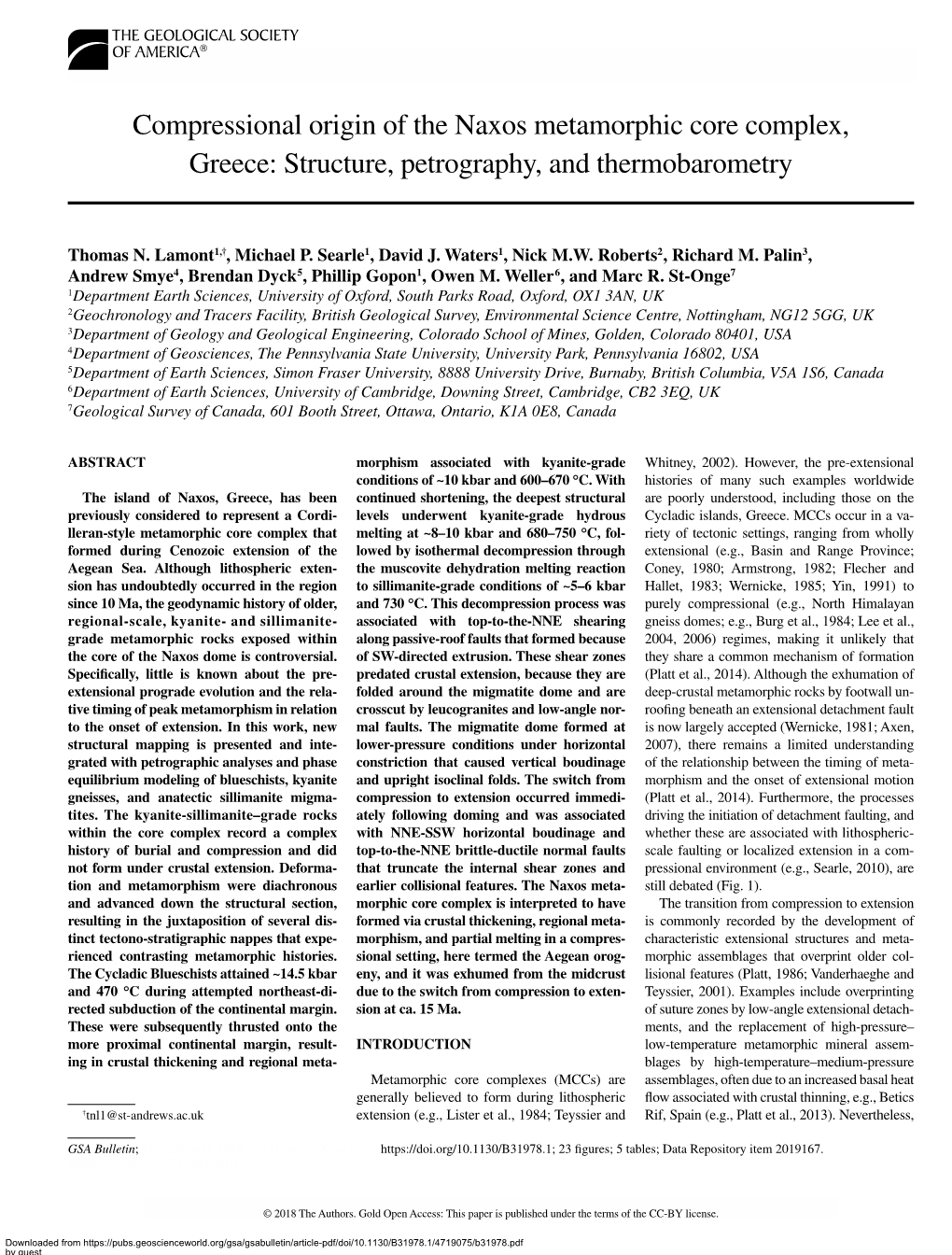 Compressional Origin of the Naxos Metamorphic Core Complex, Greece