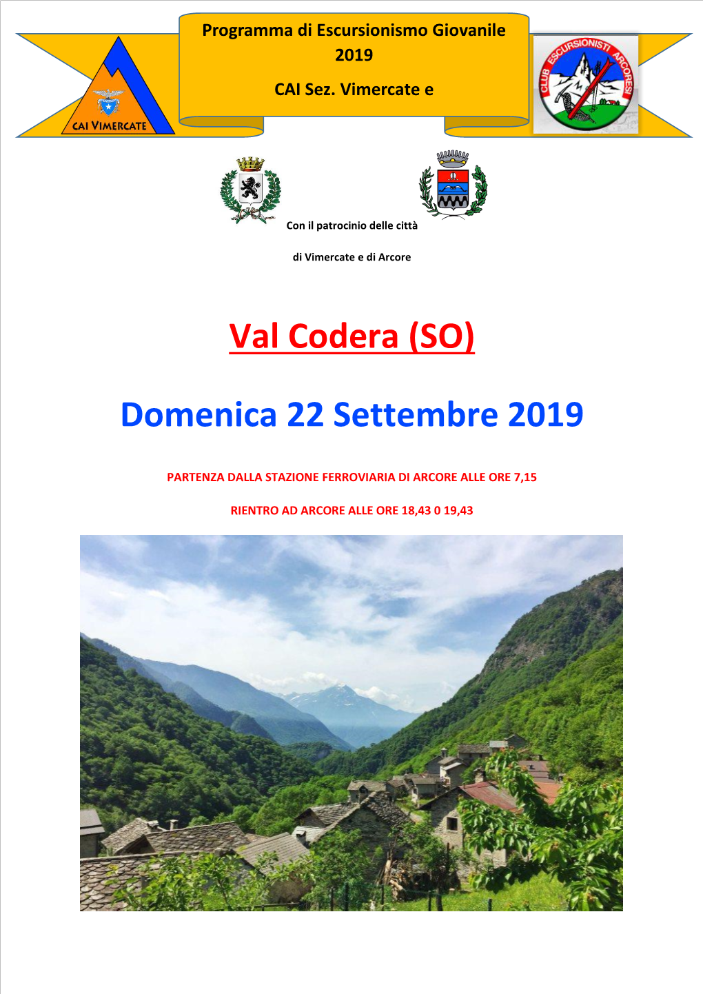 Val Codera (SO) Domenica 22 Settembre 2019