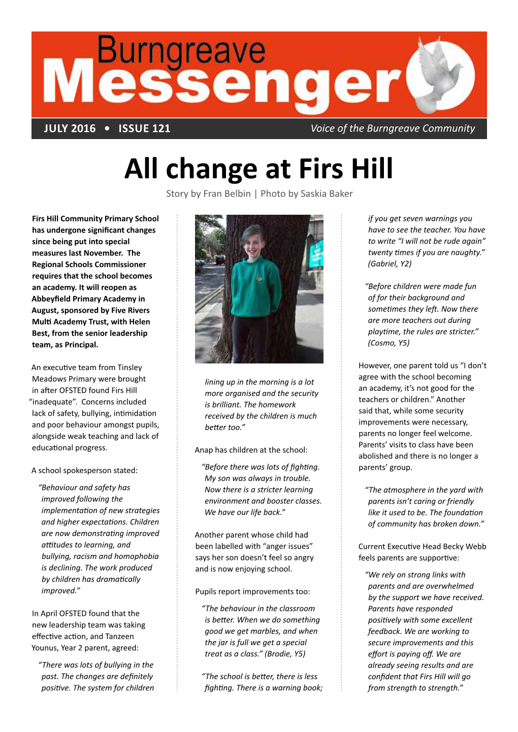 All Change at Firs Hill Story by Fran Belbin | Photo by Saskia Baker