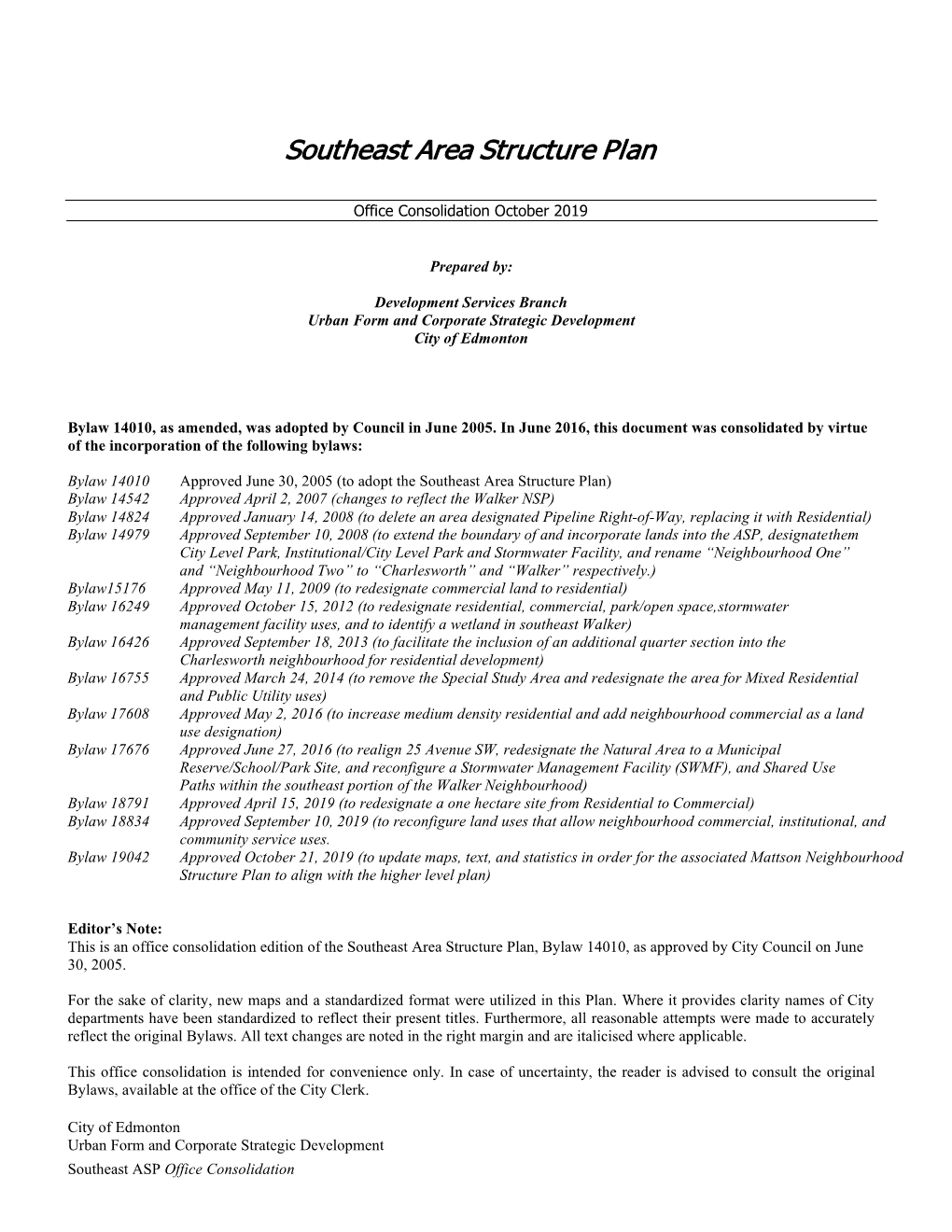 Southeast ASP Consolidation