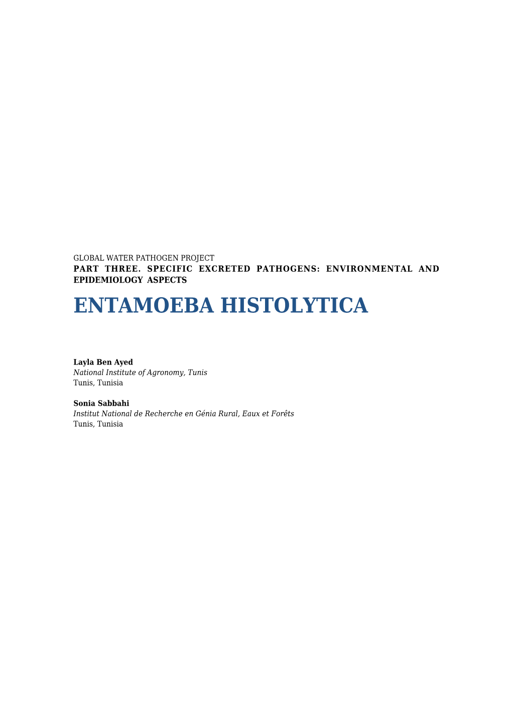 Entamoeba Histolytica