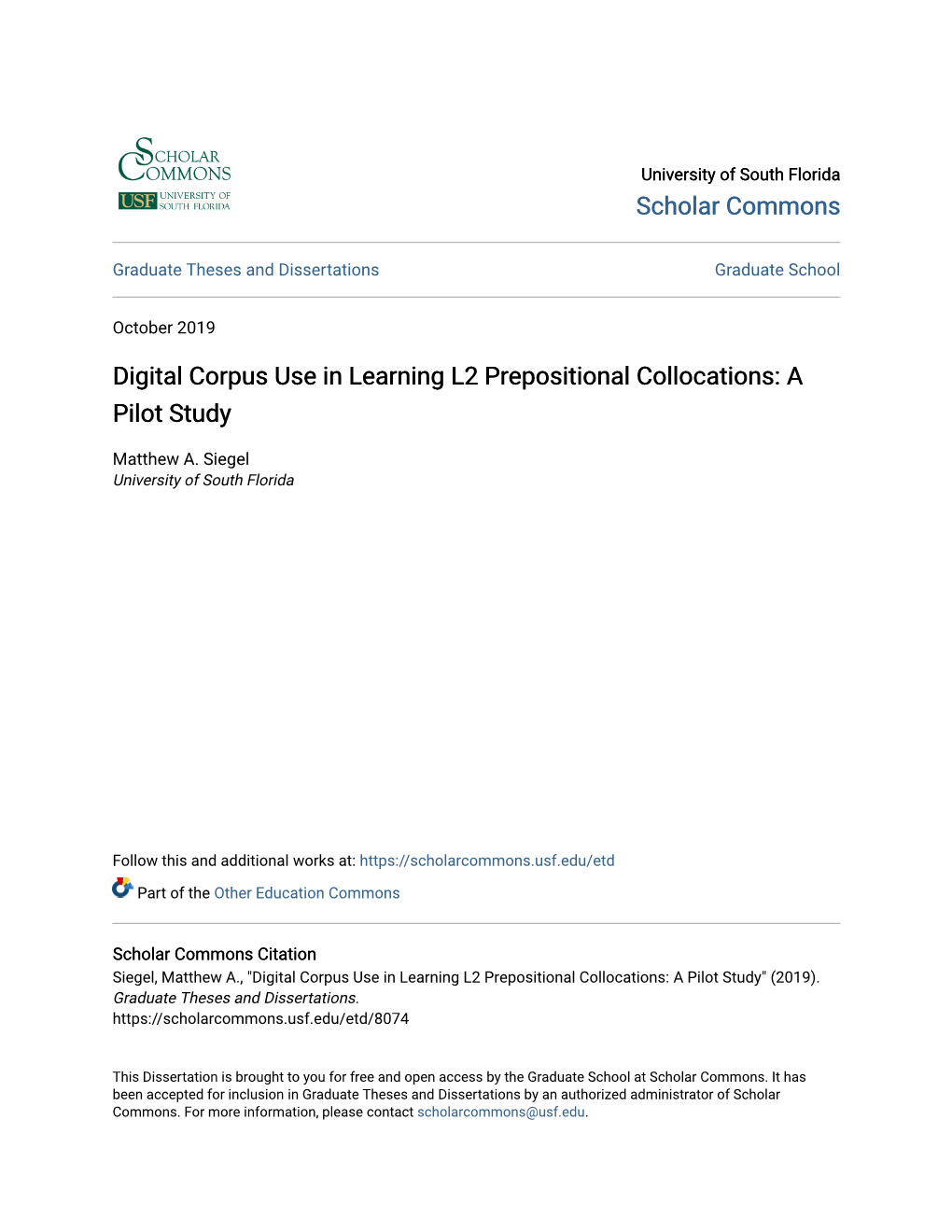 Digital Corpus Use in Learning L2 Prepositional Collocations: a Pilot Study