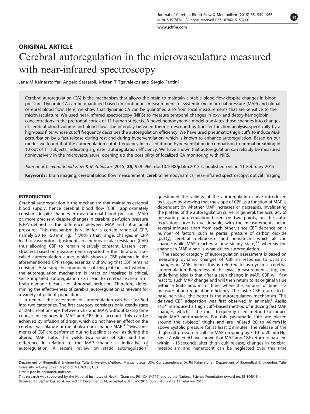 Cerebral Autoregulation in the Microvasculature Measured with Near-Infrared Spectroscopy