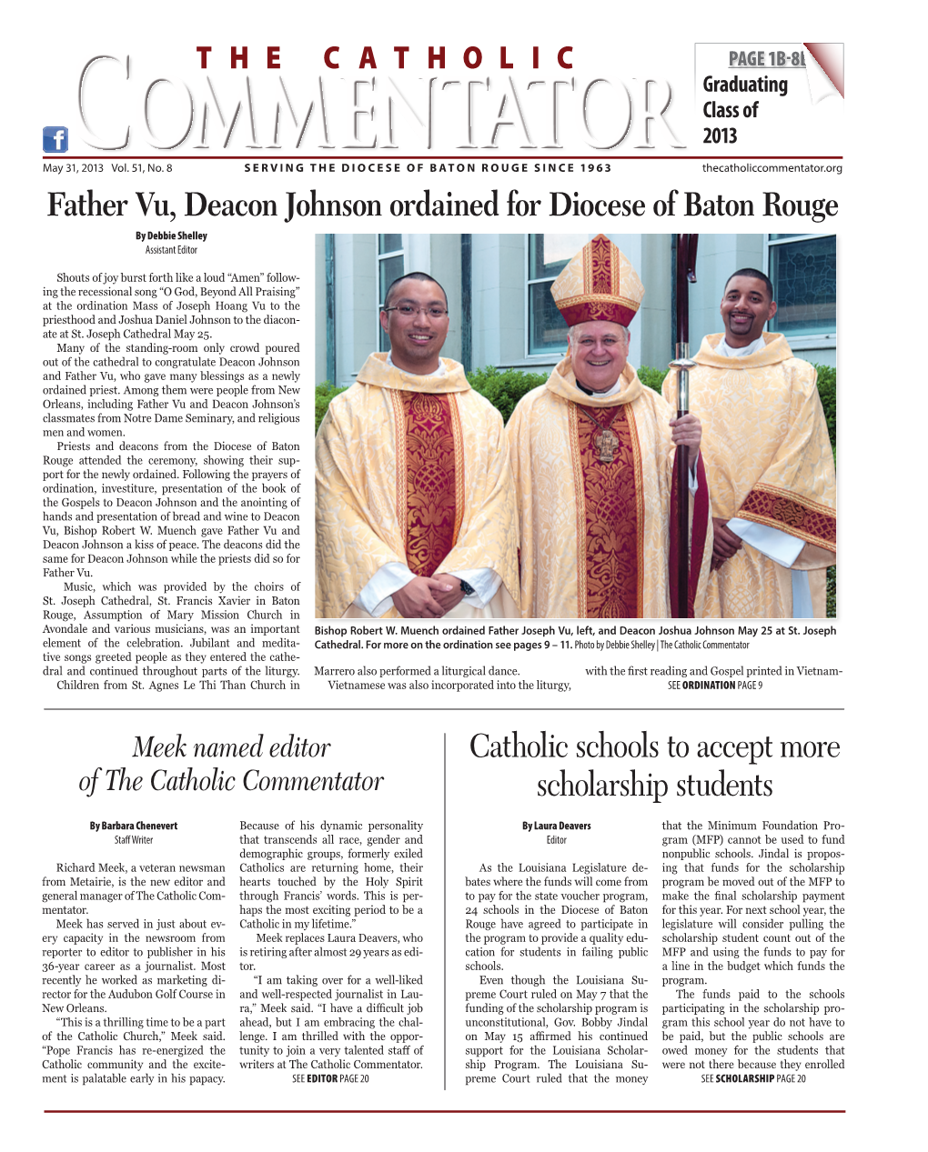 Father Vu, Deacon Johnson Ordained for Diocese of Baton Rouge Catholic Schools to Accept More Scholarship Students