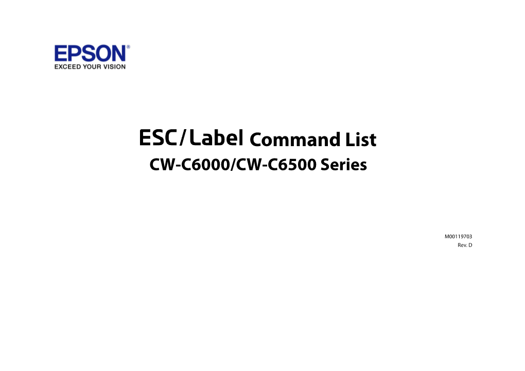 ESC/Label Command List for CW-C6000/C6500 Series