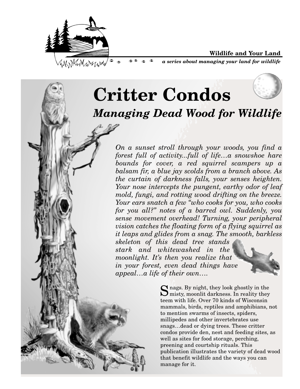 Critter Condos Managing Dead Wood for Wildlife