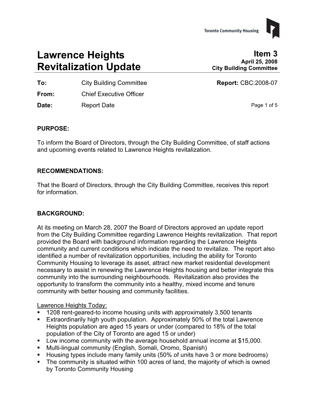 Lawrence Heights Revitalization Update