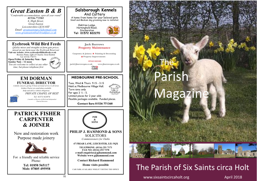 Parish Magazine Please Contact the Parish Office Either Via Email