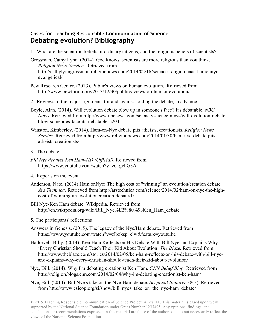 Debating Evolution? Bibliography 1