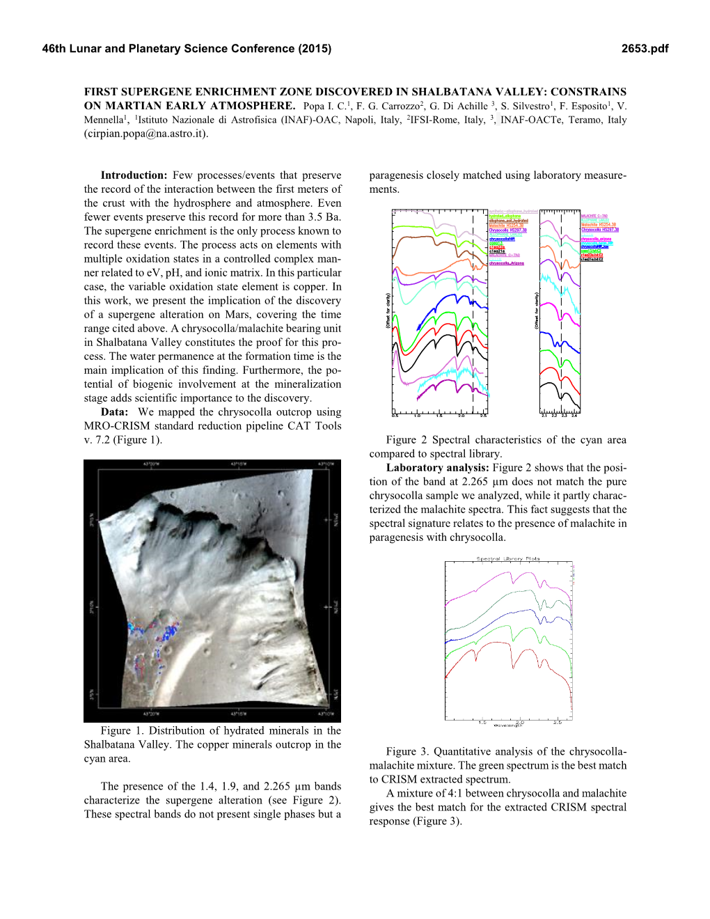 First Supergene Enrichment Zone Discovered in Shalbatana Valley: Constrains on Martian Early Atmosphere