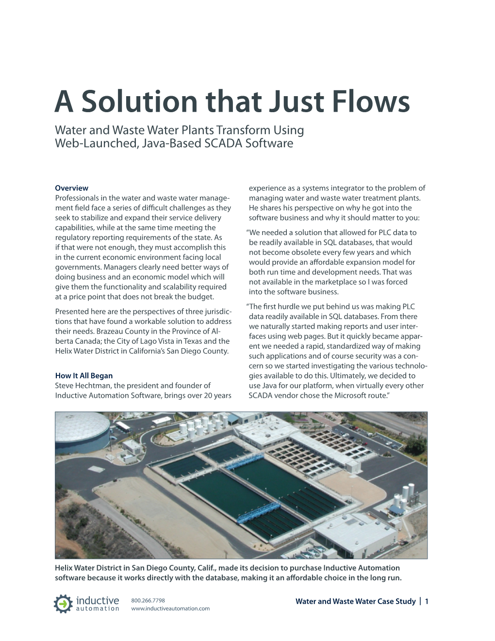 A Solution That Just Flows Water and Waste Water Plants Transform Using Web-Launched, Java-Based SCADA Software