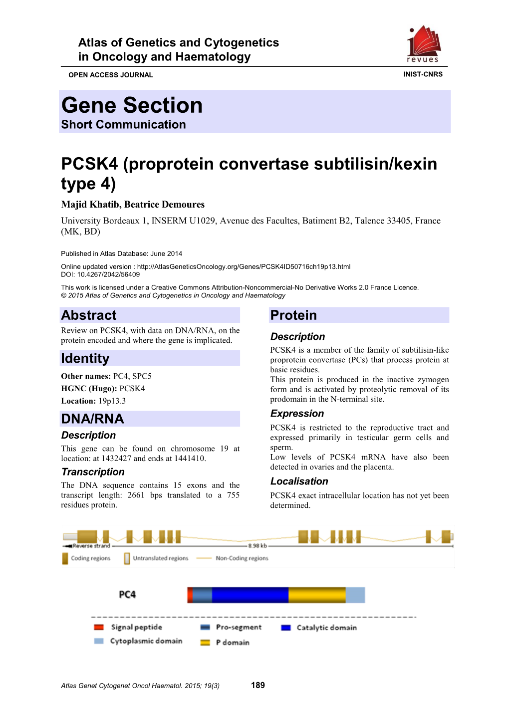 Gene Section Short Communication