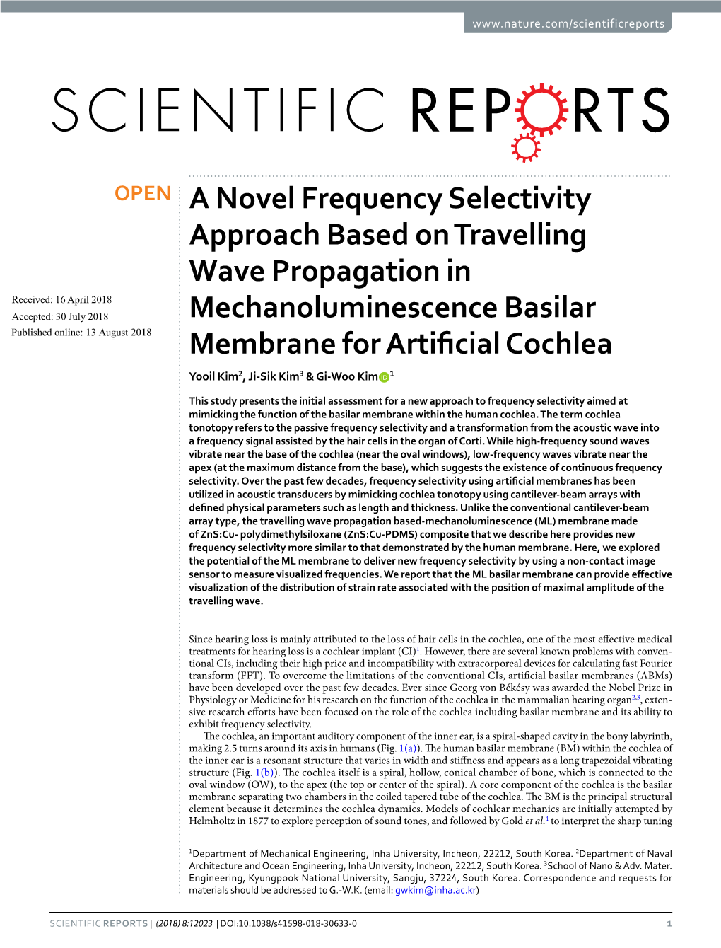 A Novel Frequency Selectivity Approach Based on Travelling