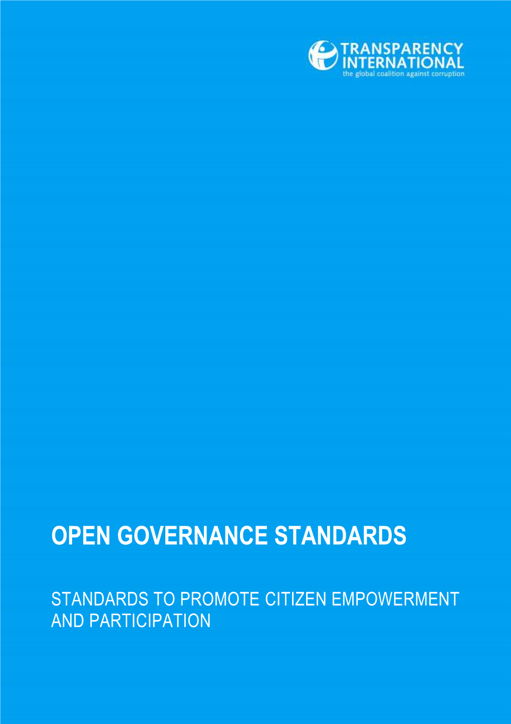 Open Governance Standards