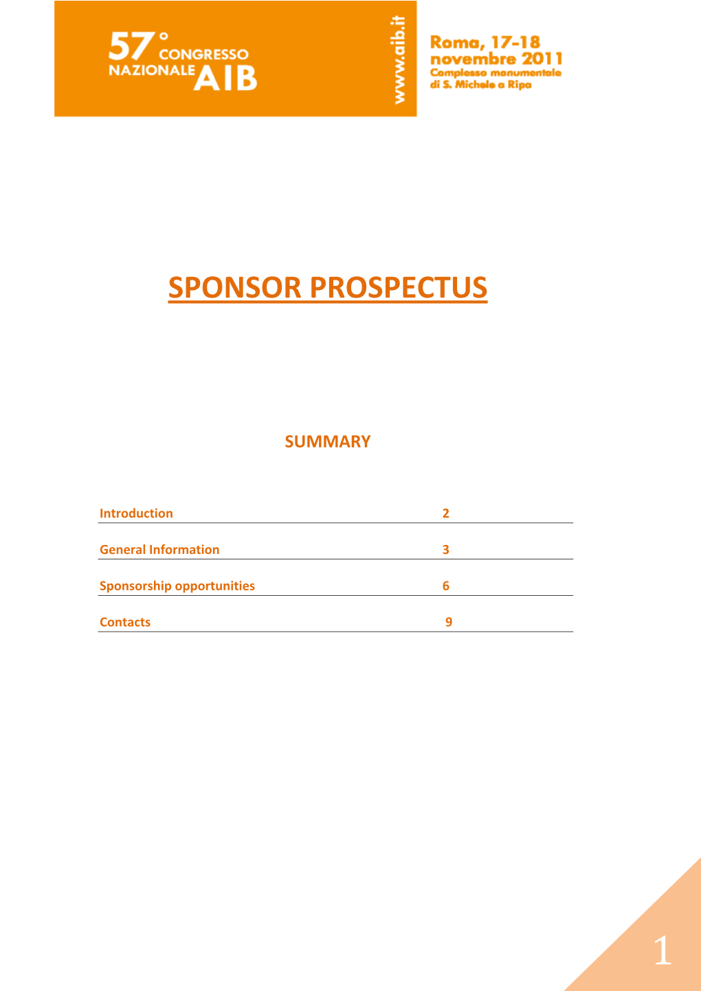 Sponsor Prospectus