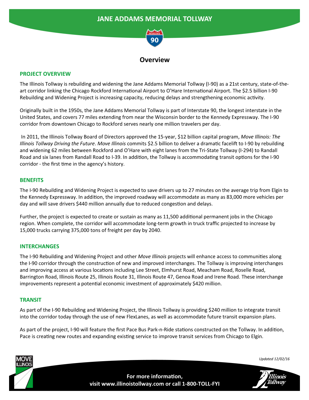 JANE ADDAMS MEMORIAL TOLLWAY Overview