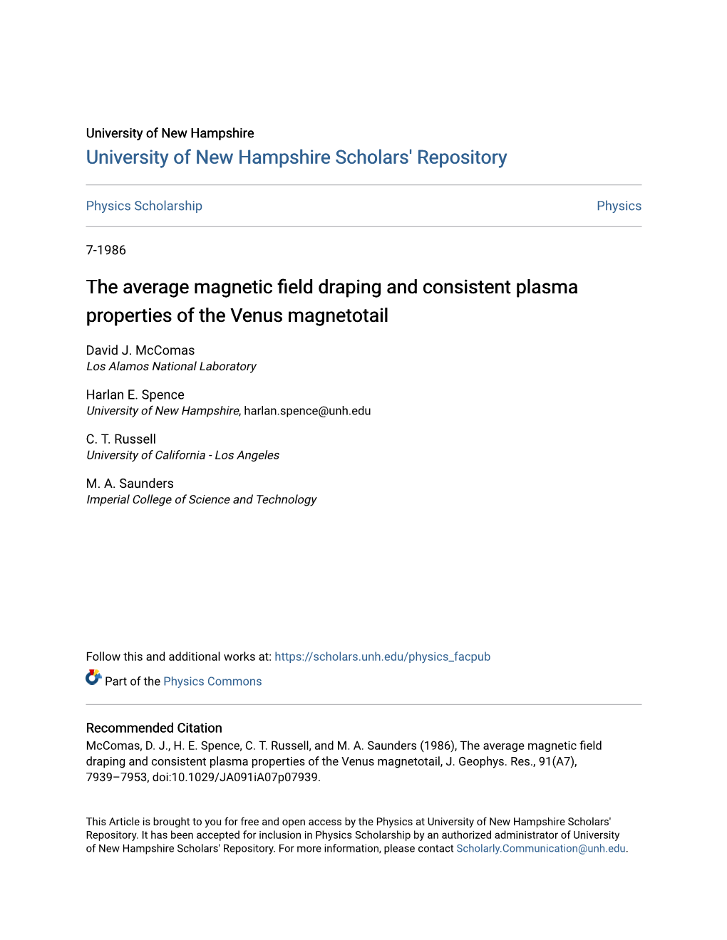 The Average Magnetic Field Draping and Consistent Plasma Properties of the Venus Magnetotail