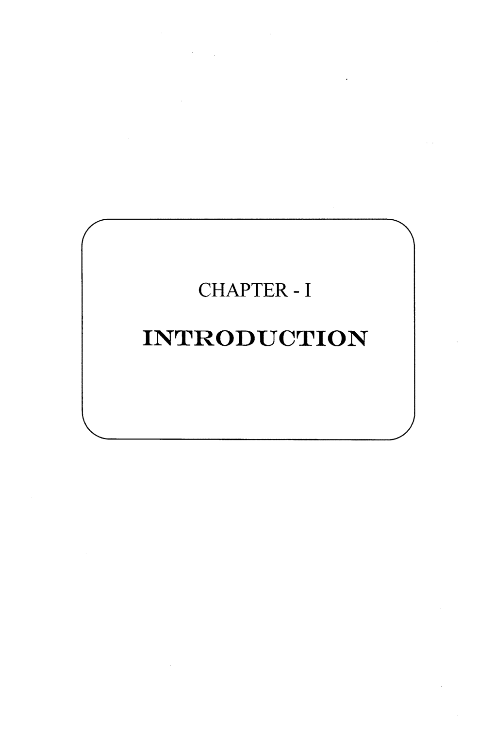 Introduction Chapter I