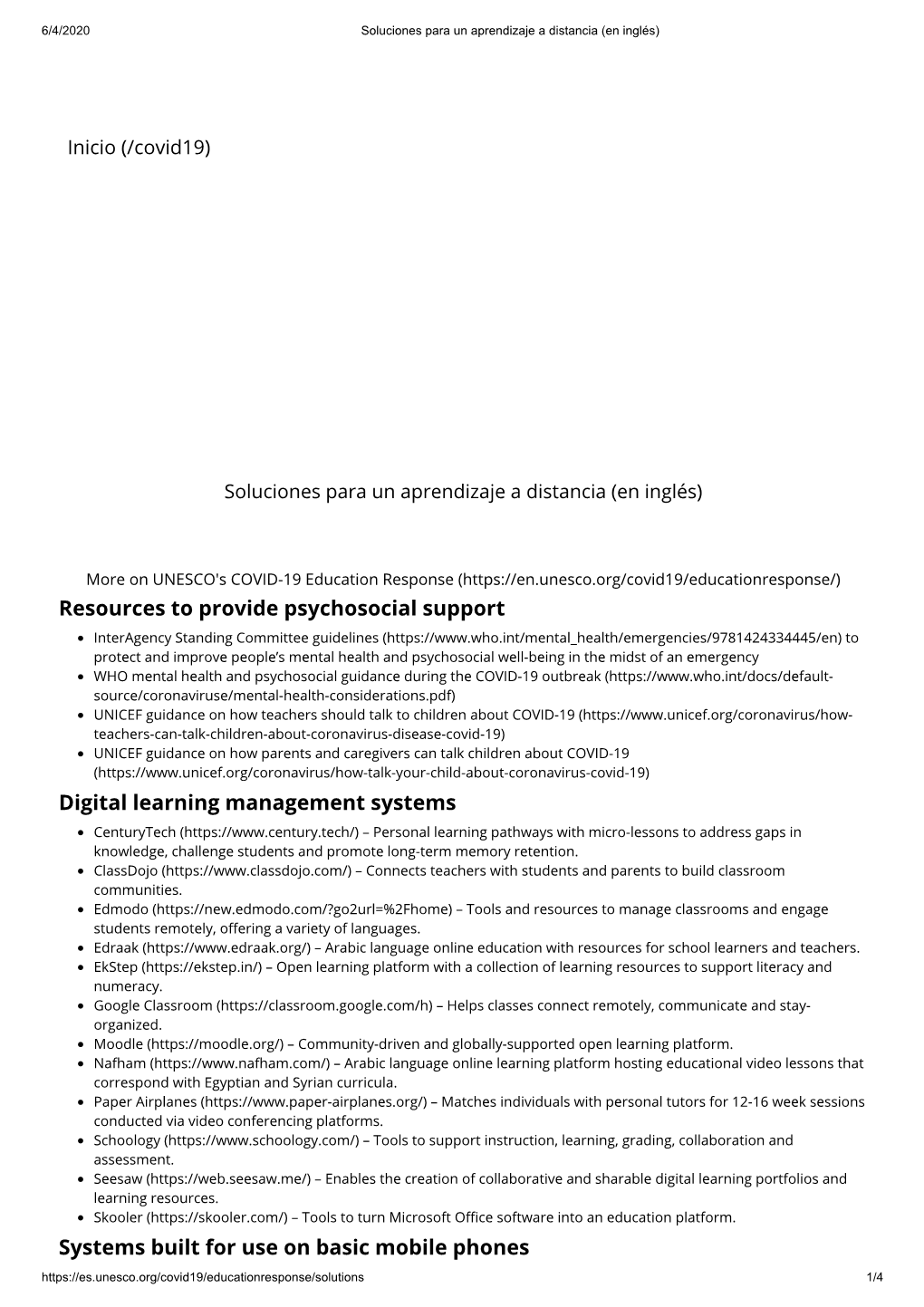 Resources to Provide Psychosocial Support Digital Learning