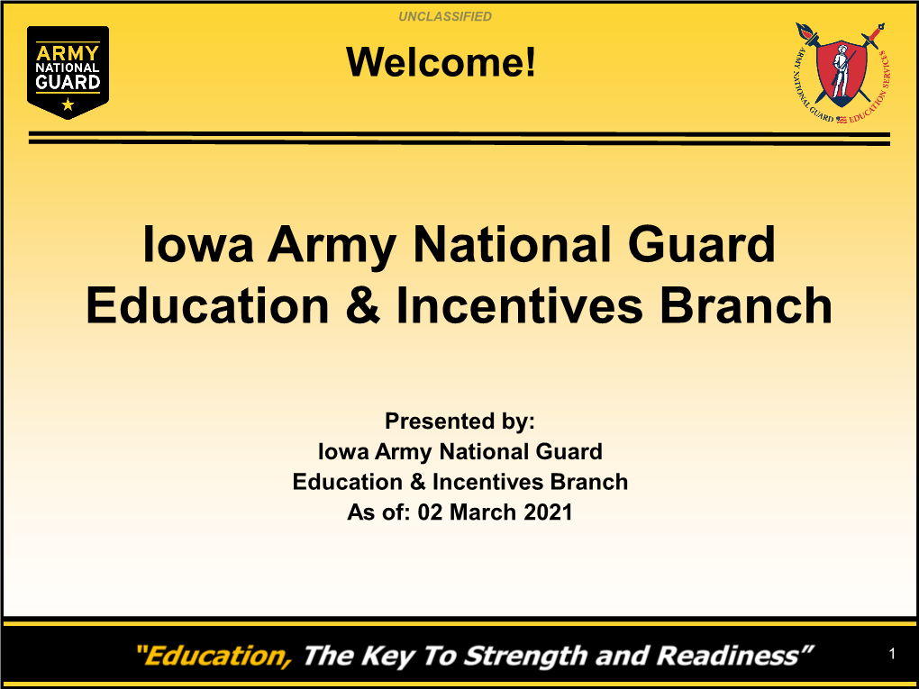 Iowa Army National Guard Education & Incentives Branch