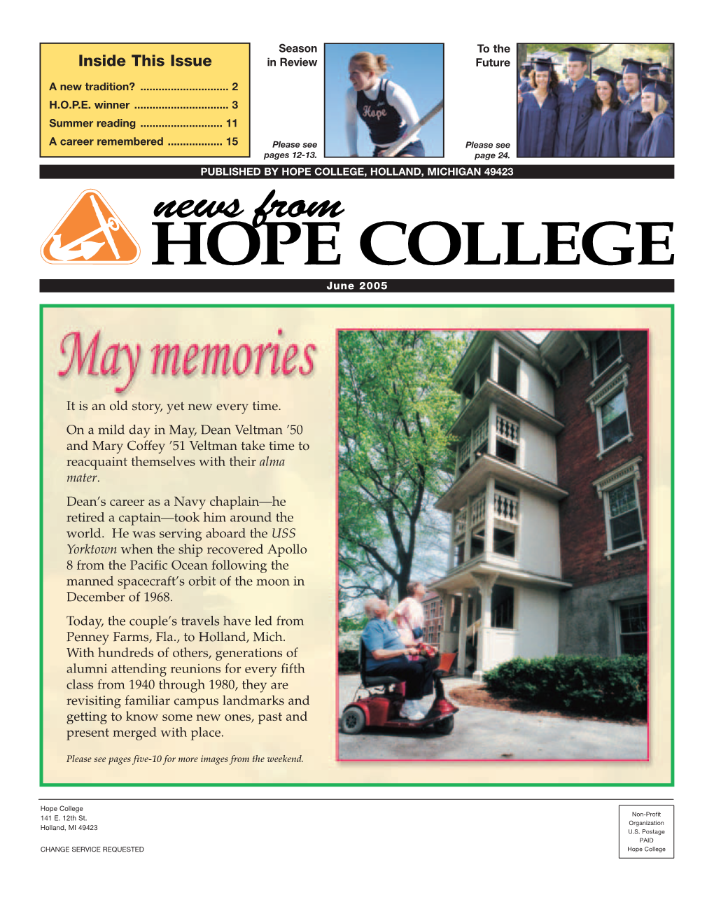 News from HOPE COLLEGE June 2005