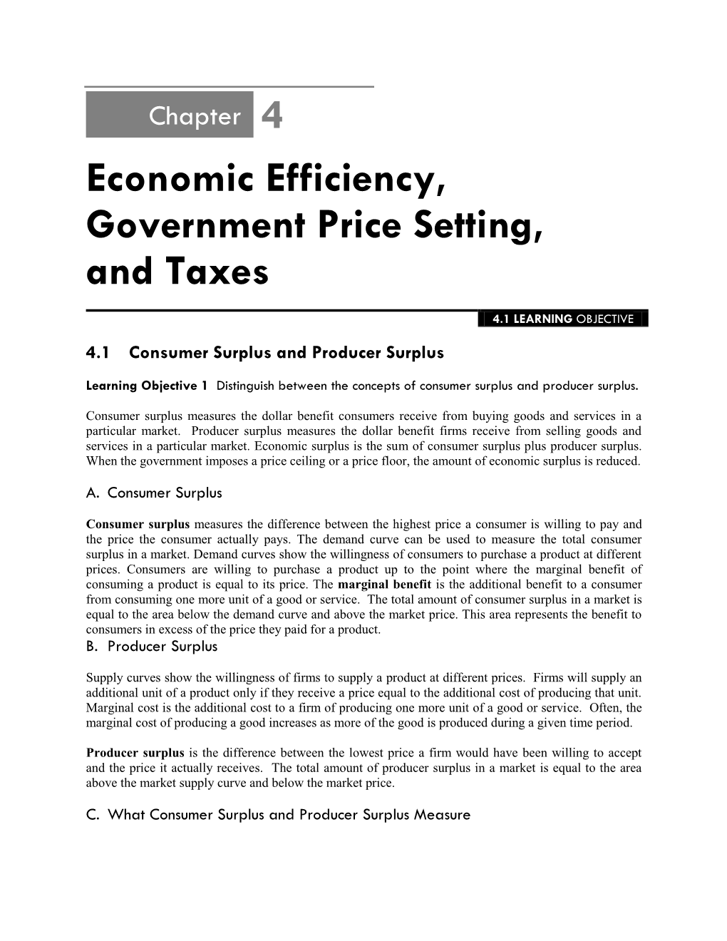 Economic Efficiency, Government Price Setting, and Taxes