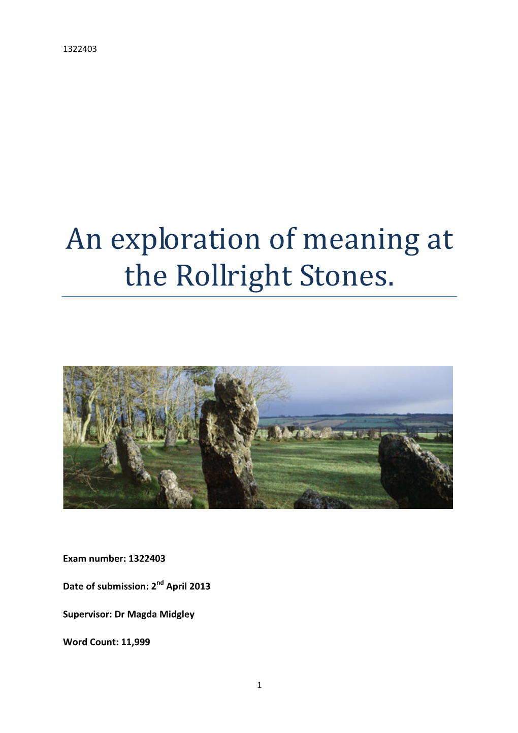 An Exploration of Meaning at the Rollright Stones