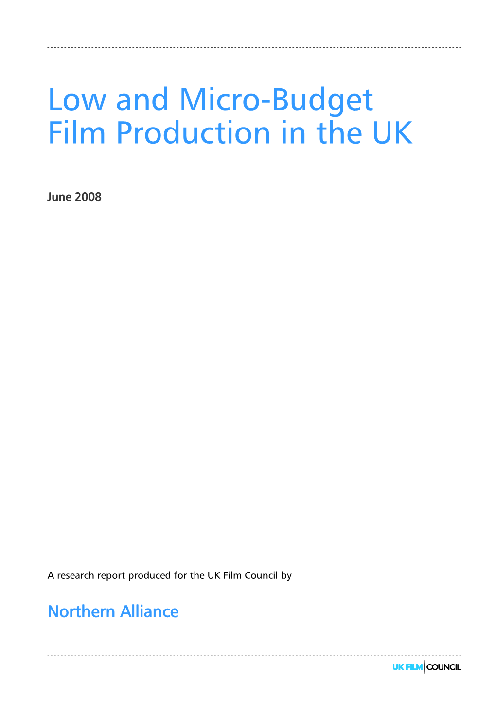 Low and Micro-Budget Film Production in the UK